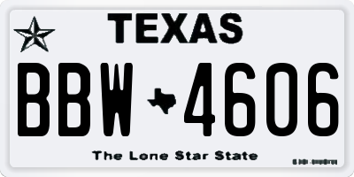 TX license plate BBW4606