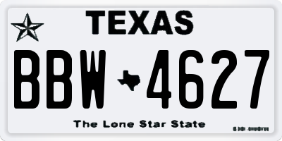 TX license plate BBW4627