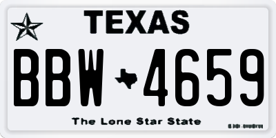 TX license plate BBW4659