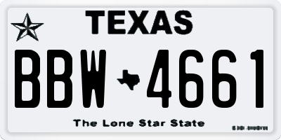 TX license plate BBW4661