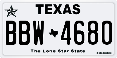 TX license plate BBW4680