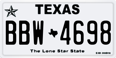 TX license plate BBW4698