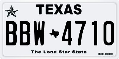 TX license plate BBW4710