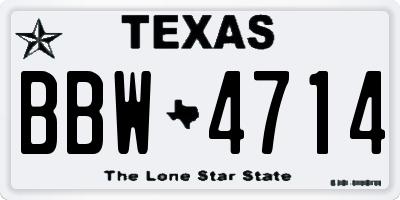 TX license plate BBW4714