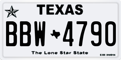 TX license plate BBW4790