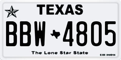 TX license plate BBW4805