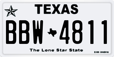 TX license plate BBW4811