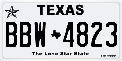 TX license plate BBW4823