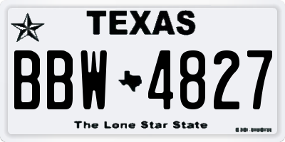 TX license plate BBW4827