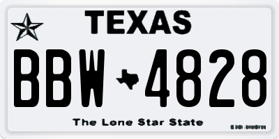 TX license plate BBW4828