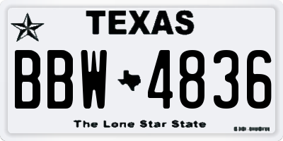 TX license plate BBW4836