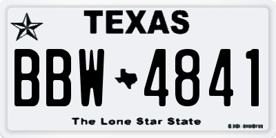 TX license plate BBW4841