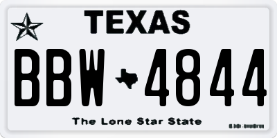 TX license plate BBW4844