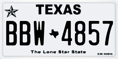 TX license plate BBW4857