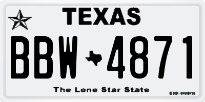 TX license plate BBW4871
