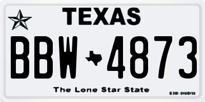 TX license plate BBW4873