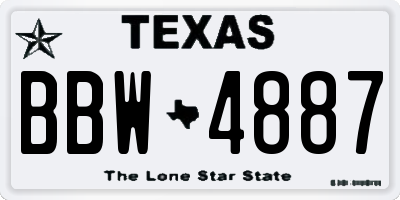TX license plate BBW4887