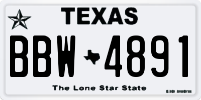 TX license plate BBW4891