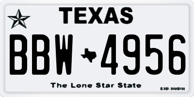 TX license plate BBW4956