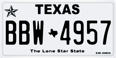 TX license plate BBW4957