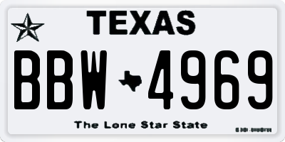 TX license plate BBW4969