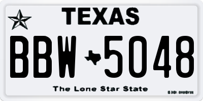 TX license plate BBW5048