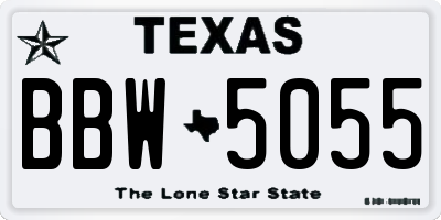 TX license plate BBW5055