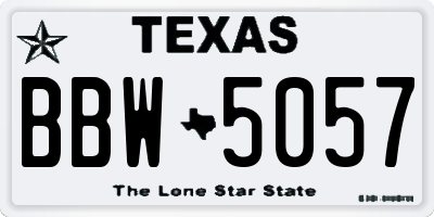 TX license plate BBW5057