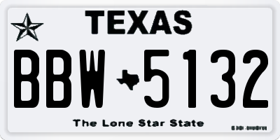 TX license plate BBW5132