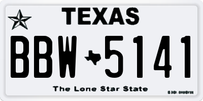 TX license plate BBW5141