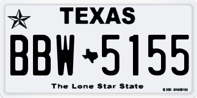 TX license plate BBW5155
