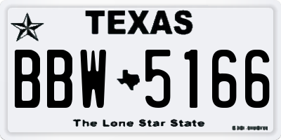 TX license plate BBW5166