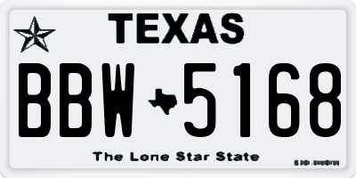 TX license plate BBW5168
