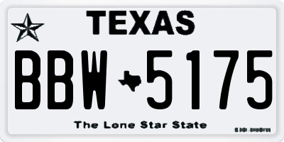 TX license plate BBW5175