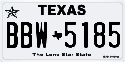 TX license plate BBW5185