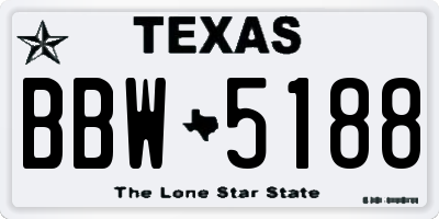 TX license plate BBW5188