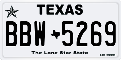TX license plate BBW5269