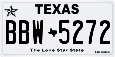 TX license plate BBW5272