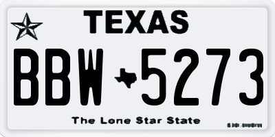 TX license plate BBW5273