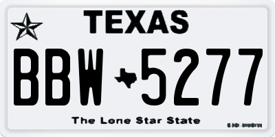 TX license plate BBW5277