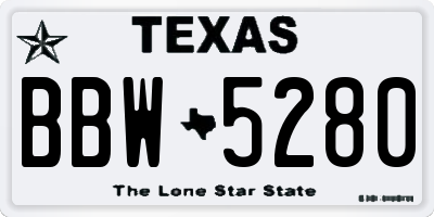 TX license plate BBW5280