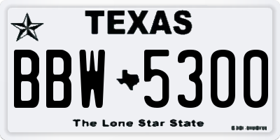 TX license plate BBW5300