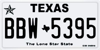 TX license plate BBW5395