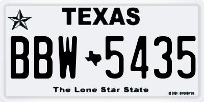 TX license plate BBW5435