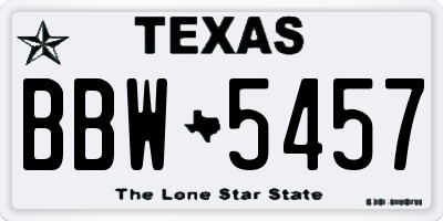 TX license plate BBW5457