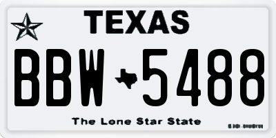 TX license plate BBW5488