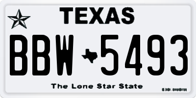TX license plate BBW5493