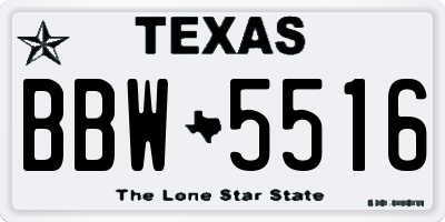 TX license plate BBW5516