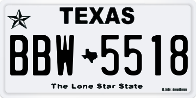 TX license plate BBW5518