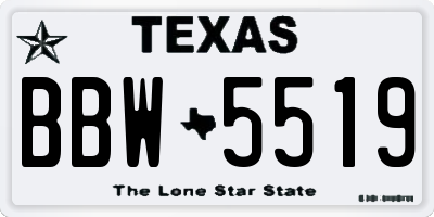 TX license plate BBW5519